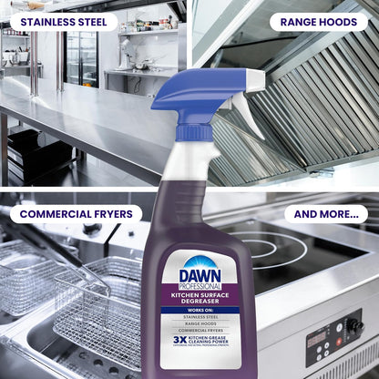 Dawn PRO Kitchen Surface Degreaser, Bulk Cleaning Spray for Oil and Grease Buildup in Commercial Kitchens, 32 fl oz (Case of 6)