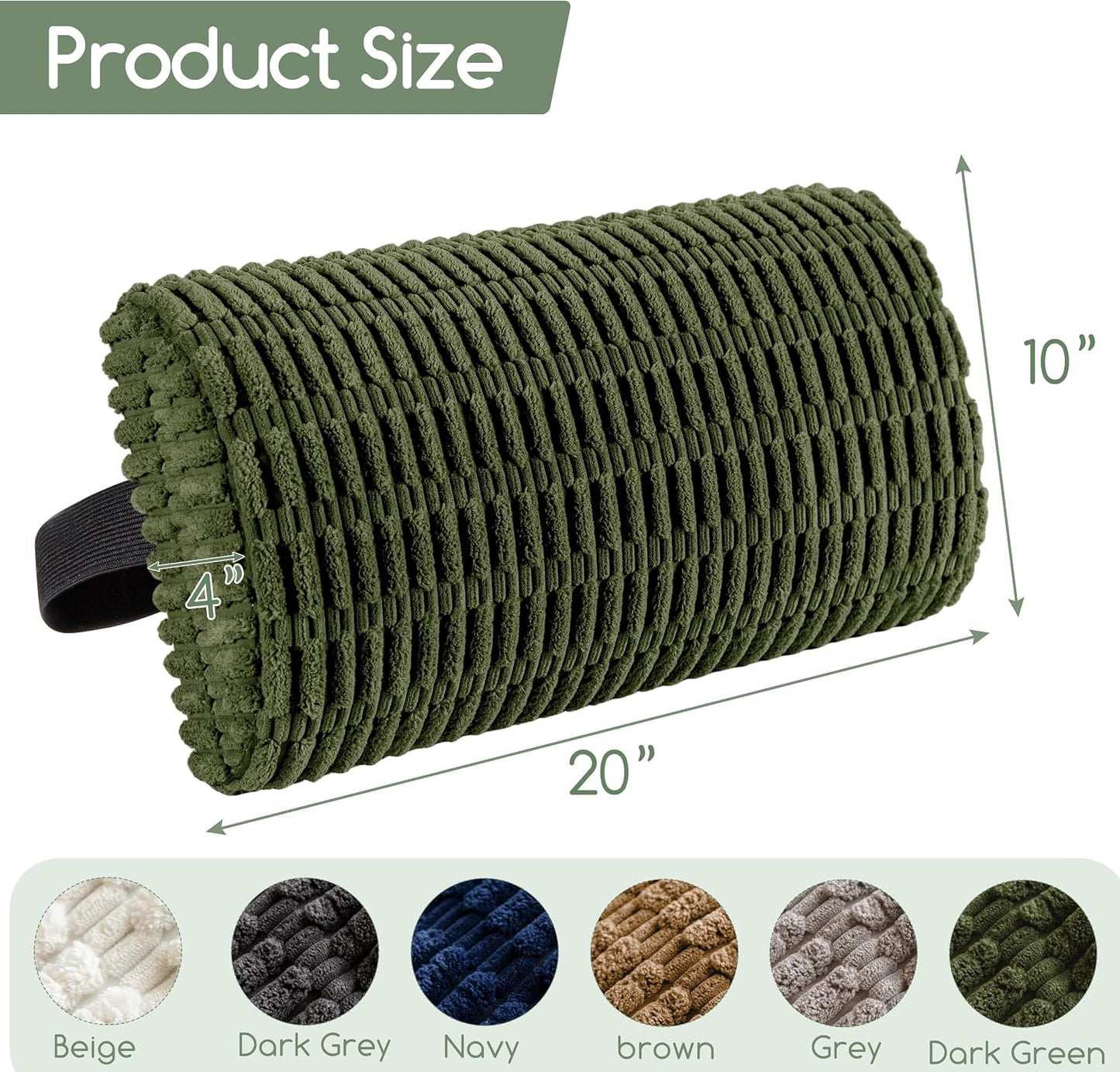 Lumbar Support Pillow for Recliner Chair/Office Chair/Couch, Memory Foam Back Support Cushion with Adjustable Strap, Recliner Cushions for Lower Back Pain Relief, Sleeping, Washable Cover, Navy