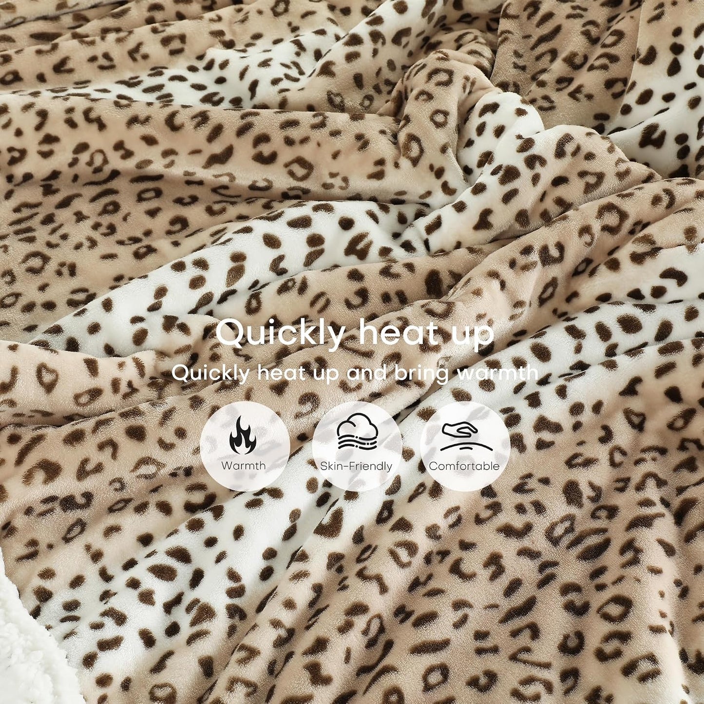 Electric Heated Blanket Full Size 72"x84" – Light Gray | ETL for Safe Overnight, 4 Heat Settings & 10H Auto Off, Dual-Sided Microplush Sherpa for Home Night, Machine washable