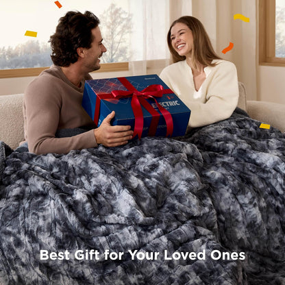 Bedsure Heated Blanket Throw Blanket with Preheat Function - Fast Heating Electric Blanket, Soft Flannel Throw with 6 Time Settings(Up to 10H), 6 Heating Settings, Gifts for Grandma (50"x60", Grey)