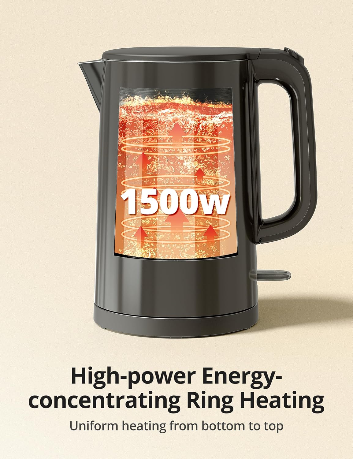 Electric Kettle Temperature Control, 1.7L Large Electric Tea Kettle, 4H Keep Warm Hot Water Boiler with 6 Presets, LED Screen Electric Kettles for Boiling Water, Boil-Dry Protection