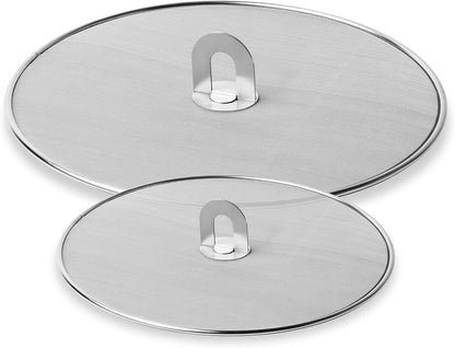 Homestia Splatter Screen for Frying Pan, 10 Inch Grease Splatter Guard | 304 Stainless Steel Ultra Fine Mesh Lids, Splatter Screen for Cooking, Rust-Free - No Oil Mess, No Burns, with Fold Flat Knob
