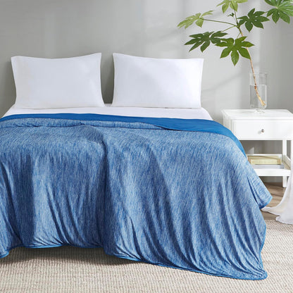Cooling Blanket Queen Size for Hot Sleepers, Q-Max >0.4, 90 x 90 Inch, Grey