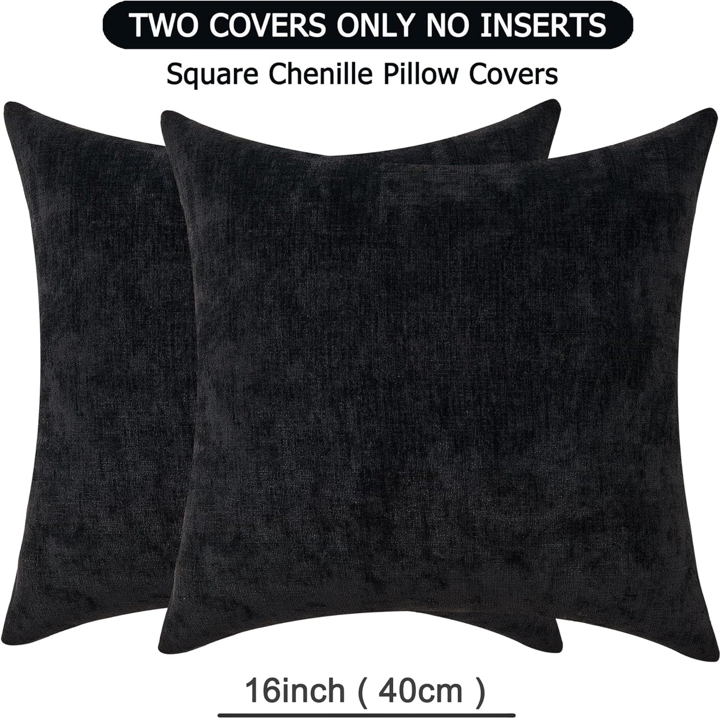 GAWAMAY Lumbar Support Pillow Decorative Rectangle Throw Pillow Covers 12"x20" Inch Set of 2, Soft Chenille Fall Pillowcase for Living Room Bedroom Sofa Couch Cushion Cover Grey 30x50cm (No Insert)