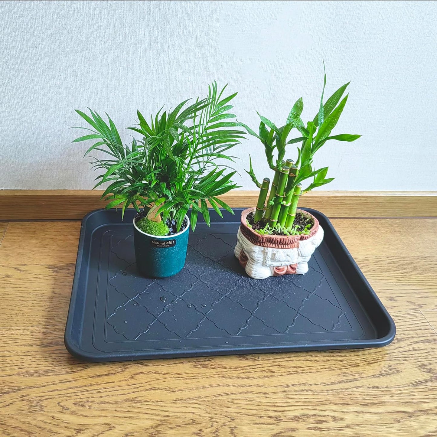 Boot Tray for Entryway Indoor, 3 Pack Wet Shoe Trays for Floor Protection, Non-Slip Plastic Boot Shoe Mat Tray w/Lip, Mudroom(13.7 inx10.8 inx1.2in)