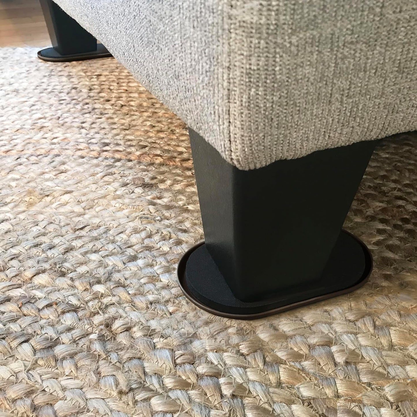 Super Sliders 5-3/4" x 9-1/2" XL Oval Reusable Furniture Sliders for Carpet, Anti-Slip Protective Furniture Moving Pads for Beds, Sofas, Dressers, Set of 8, Brown