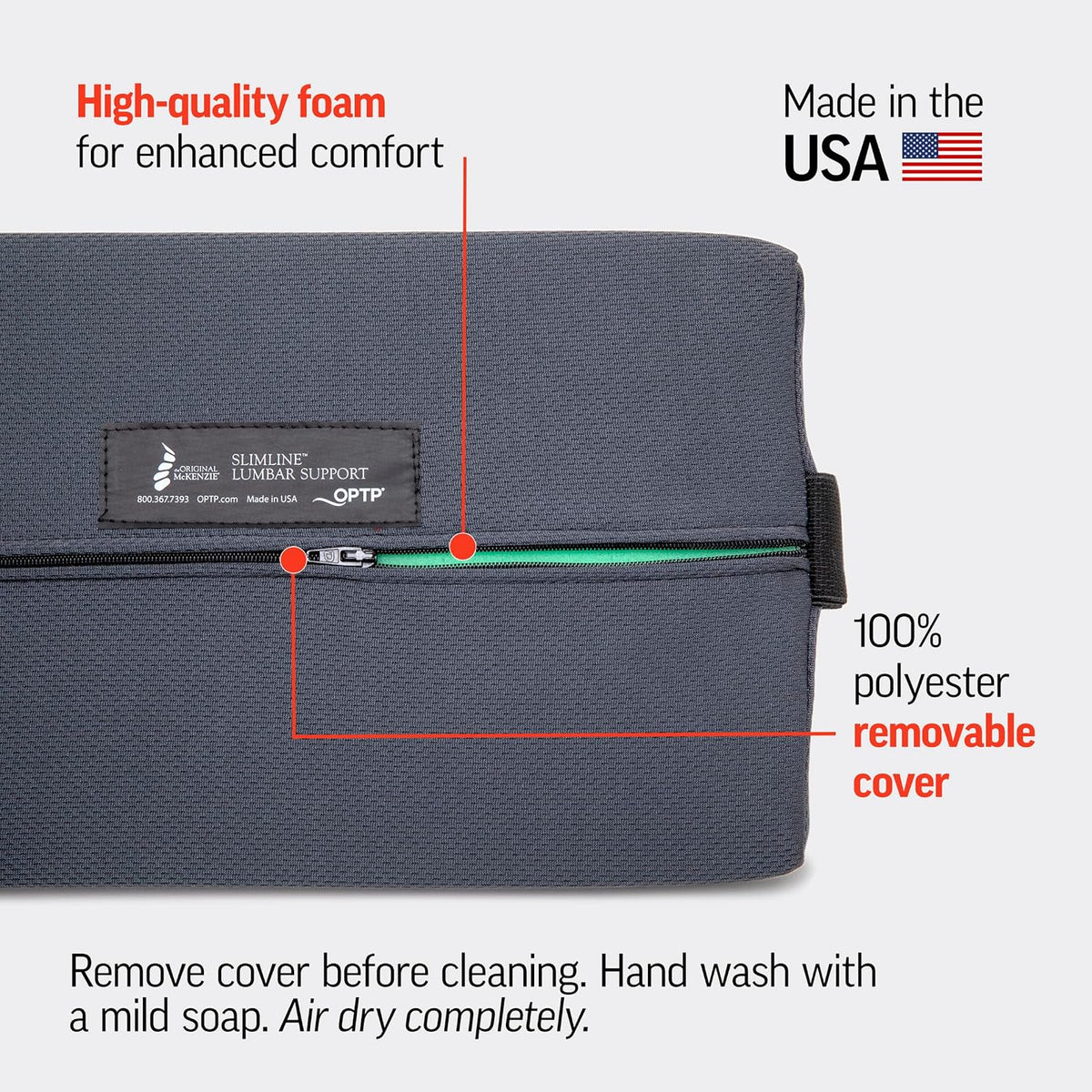 OPTP The Original McKenzie Slimline Lumbar Support, Slim Lumbar Cushion