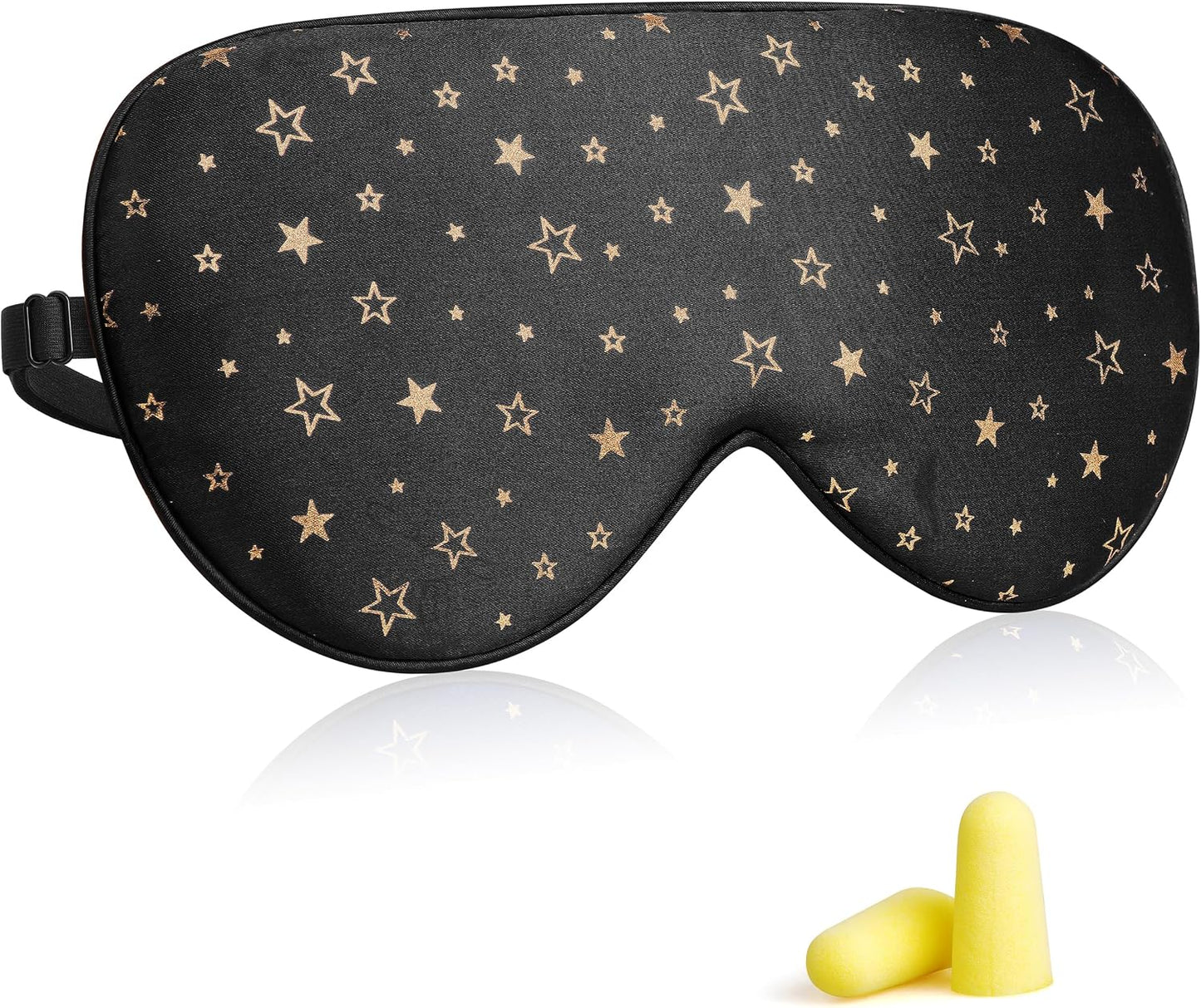 Jersey Slumber 100% Silk Sleep Mask for Women Men Side Sleeper - Light Blocking Eye Mask for Sleeping, Zero Pressure Soft Blindfold, Adjustable Strap, Silk Eye Cover for Travel Nap - Black