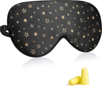 Jersey Slumber 100% Silk Sleep Mask for Women Men Side Sleeper - Light Blocking Eye Mask for Sleeping, Zero Pressure Soft Blindfold, Adjustable Strap, Silk Eye Cover for Travel Nap - Black