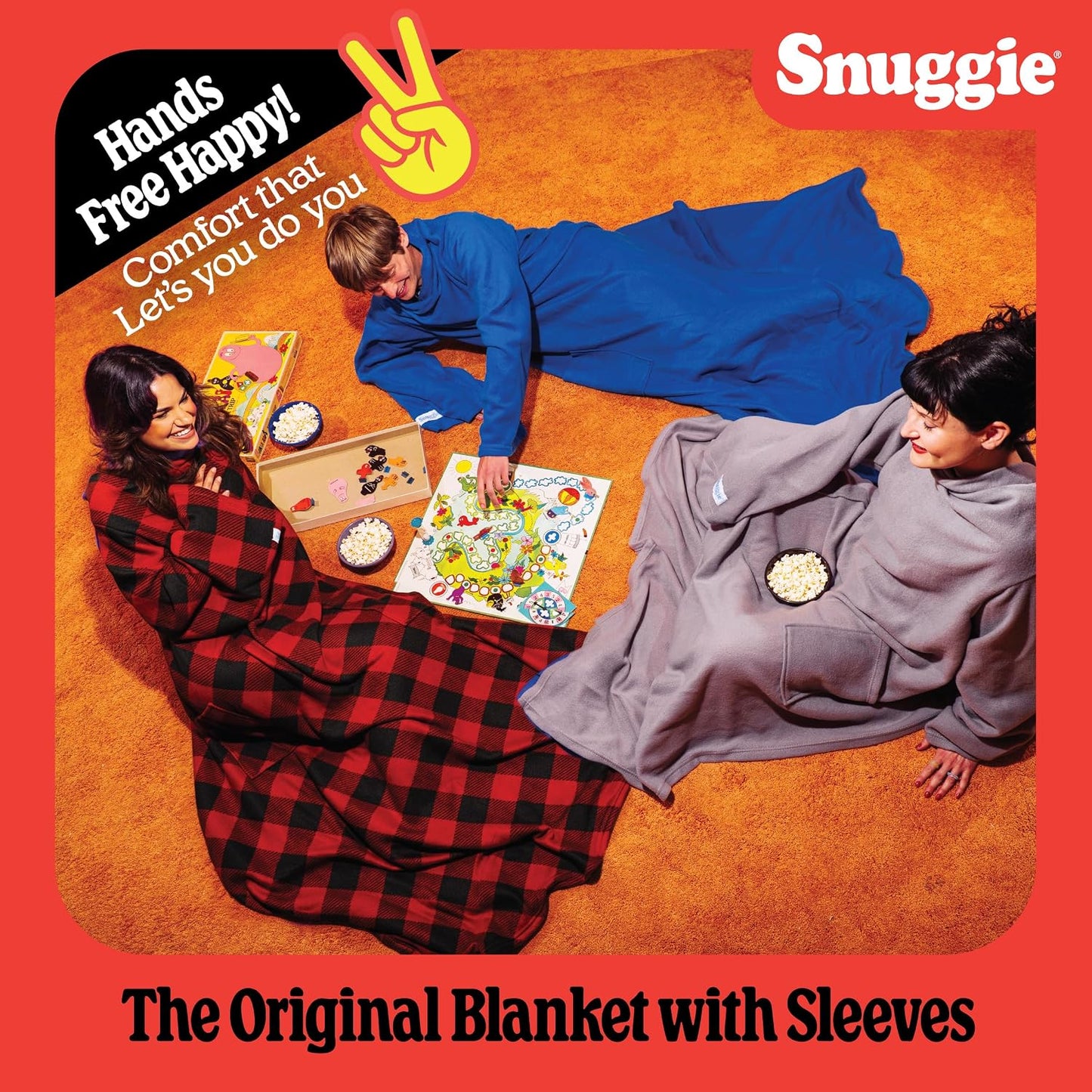 Snuggie The Original Wearable Blanket With Sleeves & Pockets | Cozy Oversized Throw for Adult Men & Women | One Size, 71x54