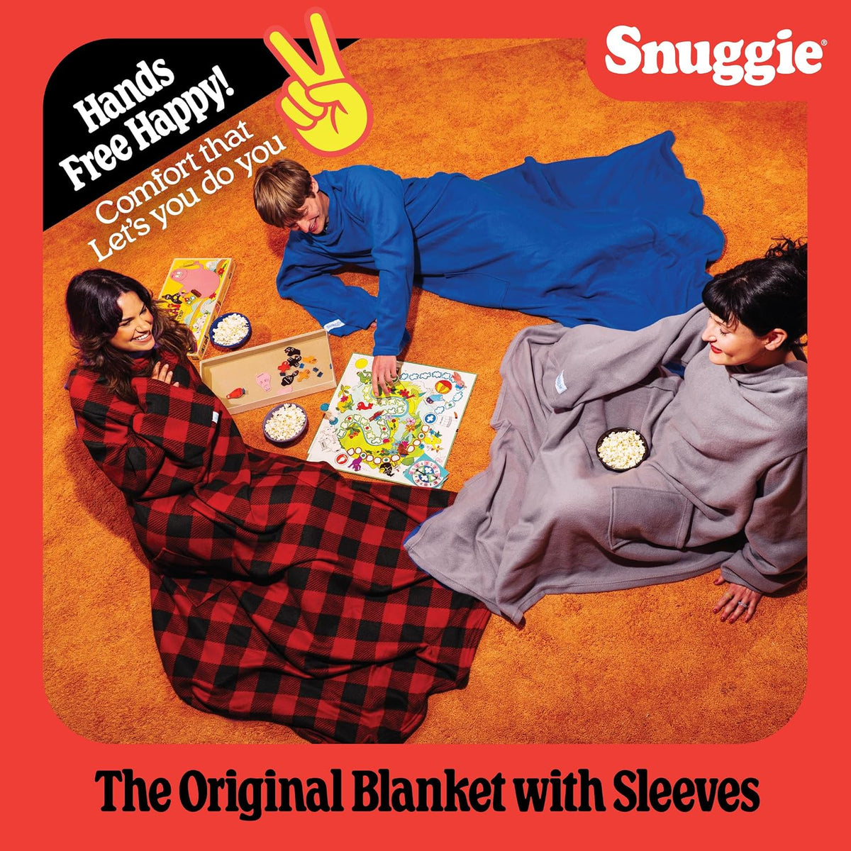 Snuggie The Original Wearable Blanket With Sleeves & Pockets | Cozy Oversized Throw for Adult Men & Women | One Size, 71x54