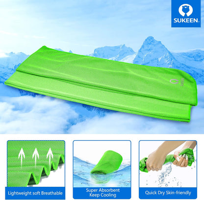 Sukeen 4 Pack Cooling Towels (40"x12") for Neck and Face Instant Cooling | Stay Cool in Hot Weather,Versatility,Soft,Breathable,Durability for Sports,Outdoor activities,Summer works in heat
