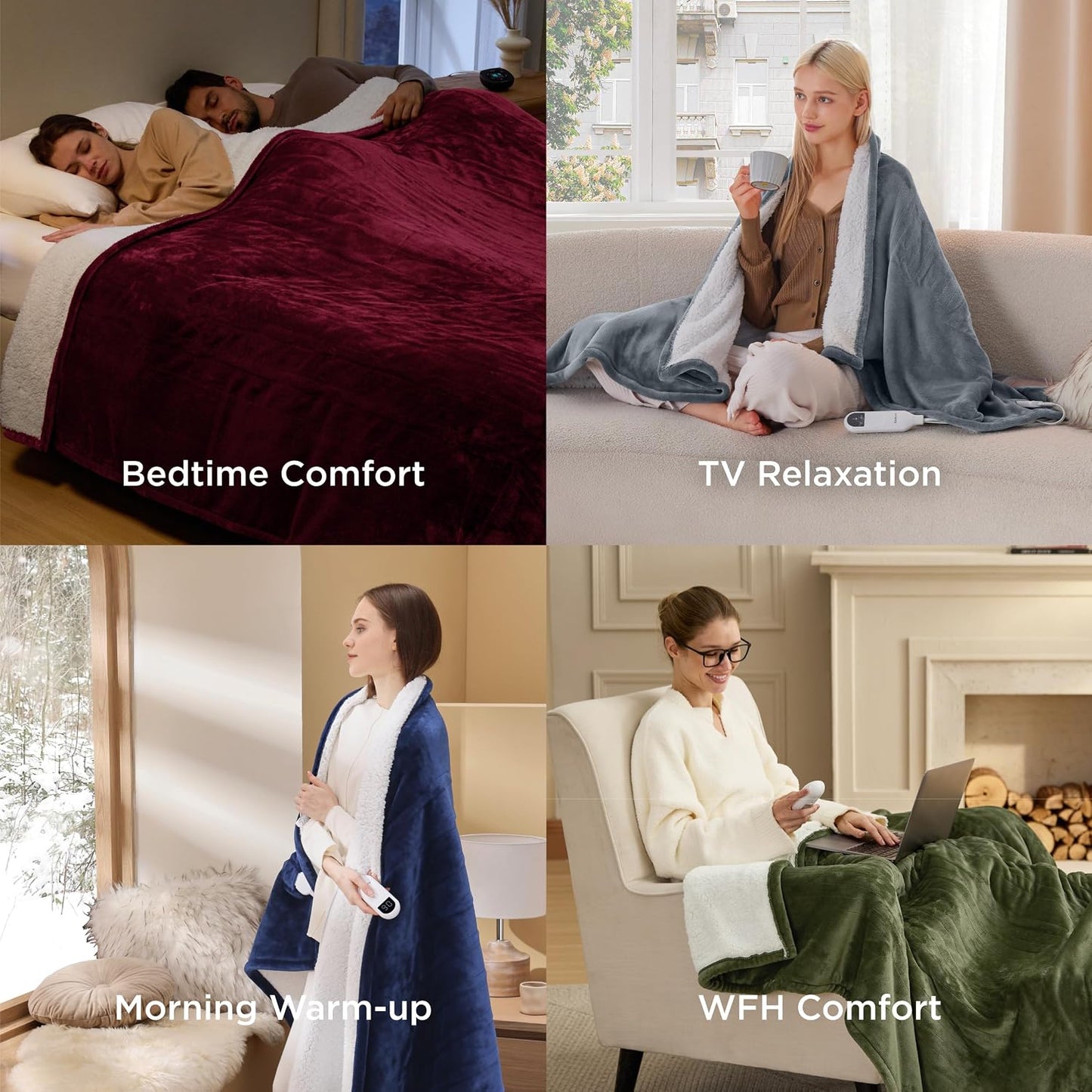 Bedsure Heated Blanket Throw Blanket with Preheat Function - Fast Heating Electric Blanket, Soft Flannel Throw with 6 Time Settings(Up to 10H), 6 Heating Settings, Gifts for Grandma (50"x60", Grey)