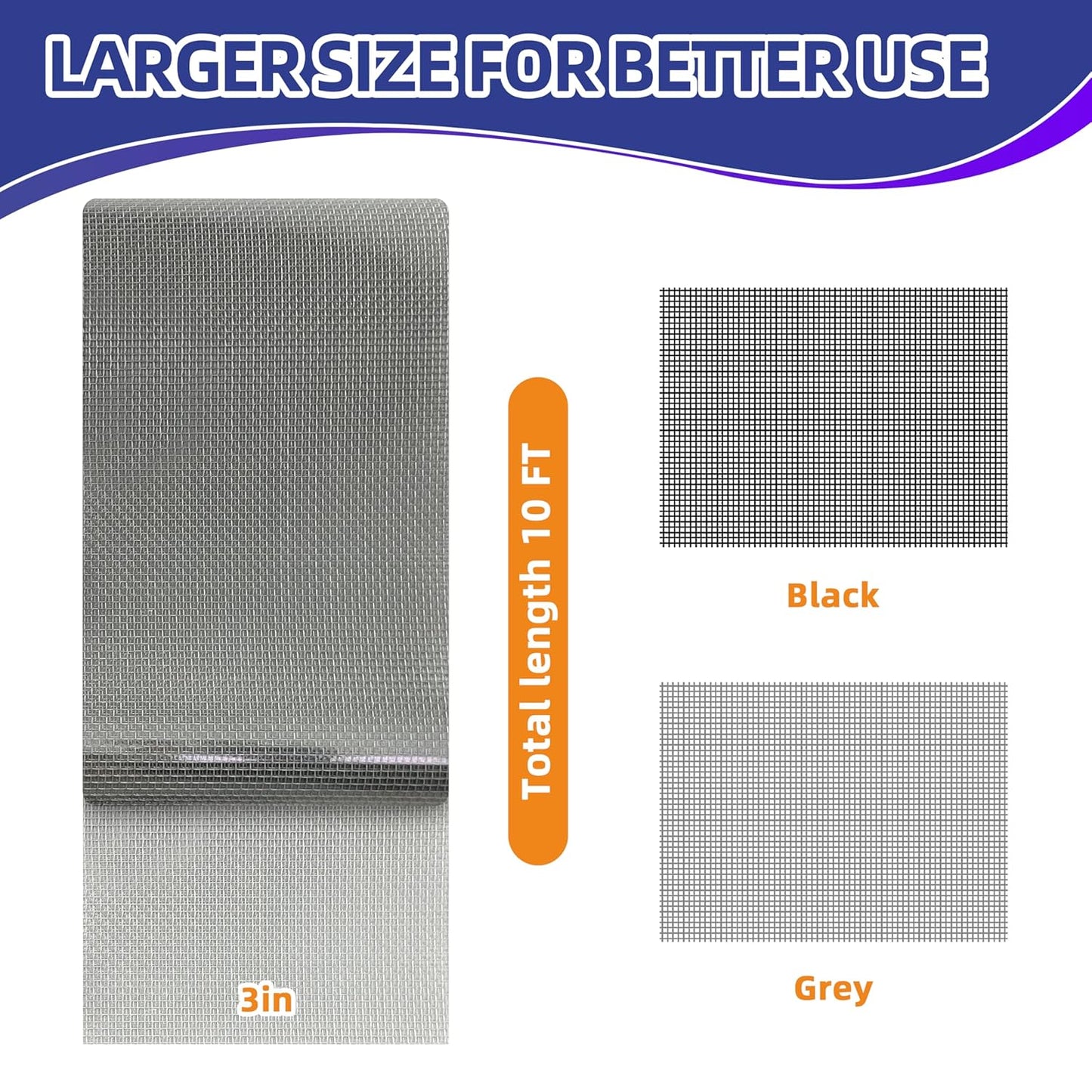KING MOUNTAIN Grey Window Screen Repair Tape,3inX20FT Heavy Duty Screen Repair Kit for Window Screen and Screen Door Tears Holes,Strong Adhesive & Waterproof Window Screen Patch