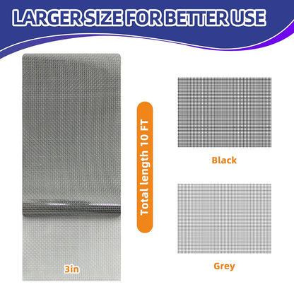KING MOUNTAIN Grey Window Screen Repair Tape,3inX20FT Heavy Duty Screen Repair Kit for Window Screen and Screen Door Tears Holes,Strong Adhesive & Waterproof Window Screen Patch