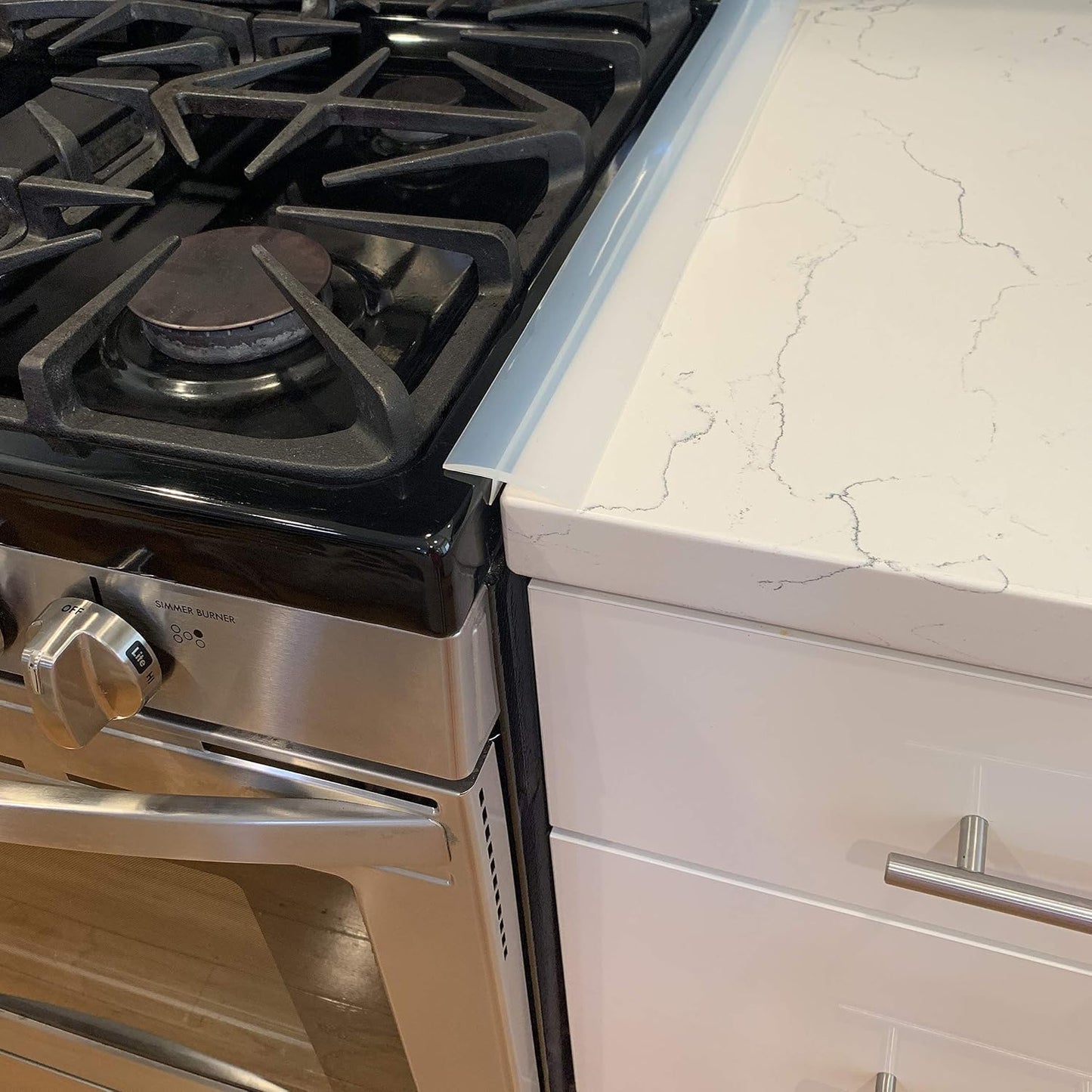 Gap Stopper® Pro - 21" Gray, Professional Grade, FDA Heavy 8.6 oz Silicone, Set of 2, Covers Gap between Stove & Countertops