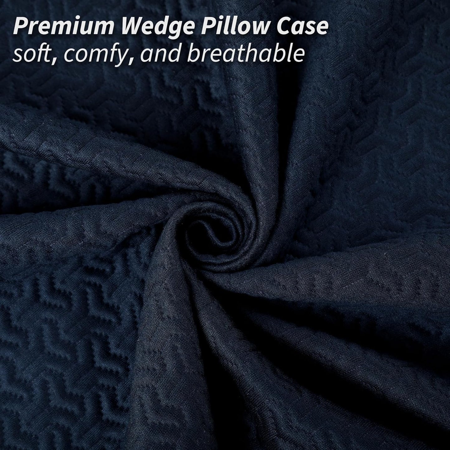 Wedge Pillow Cover for 24x21x8 Leg Elevation Cushion, Knee Pillow Cover, Hypoallergenic Replacement Pillowcase with Zipper & Pockets, Gray