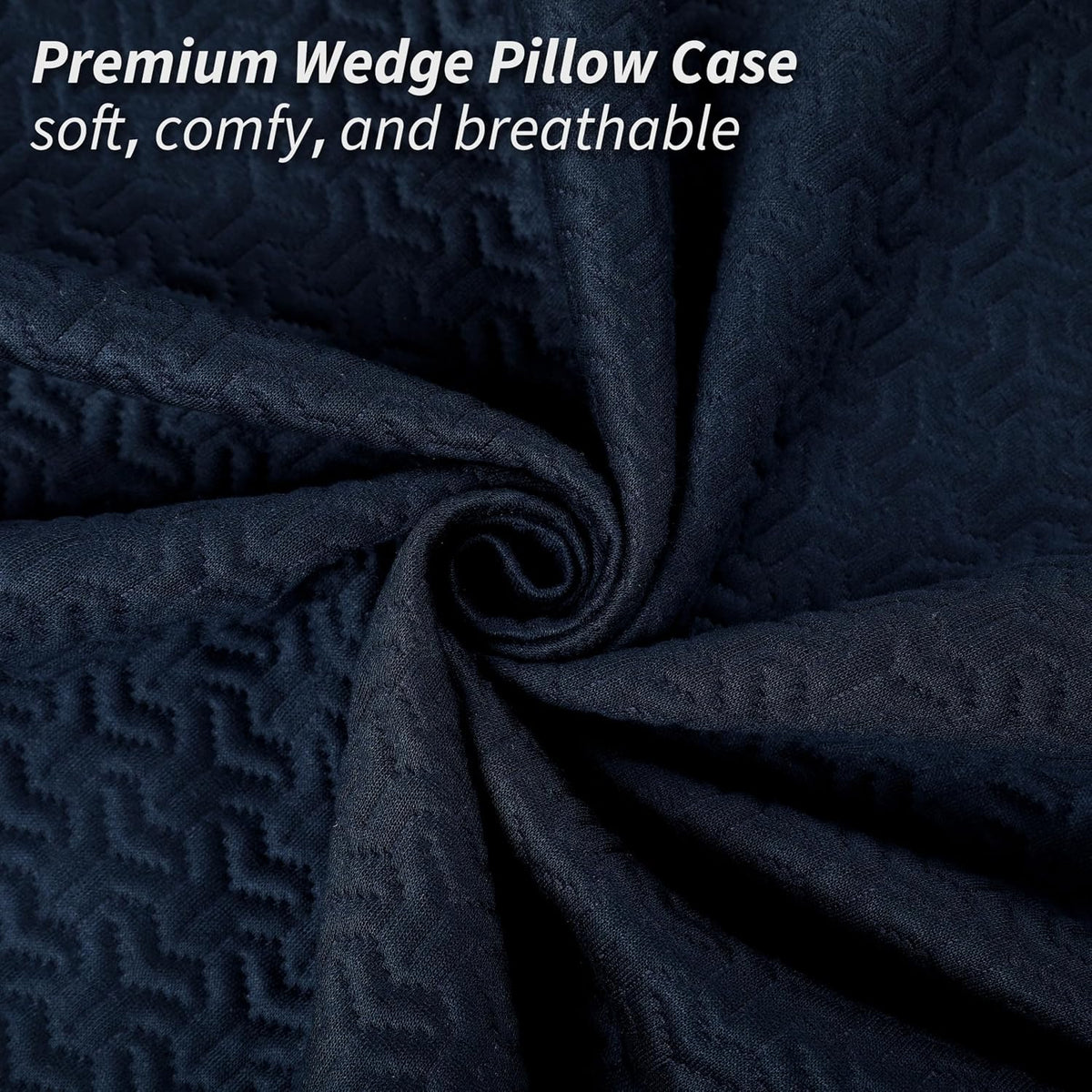 Leg Wedge Pillow Cover 24x21x8 in, Zipper & Pockets, Gray