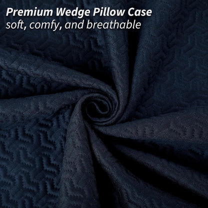 Leg Wedge Pillow Cover 24x21x8 in, Zipper & Pockets, Gray