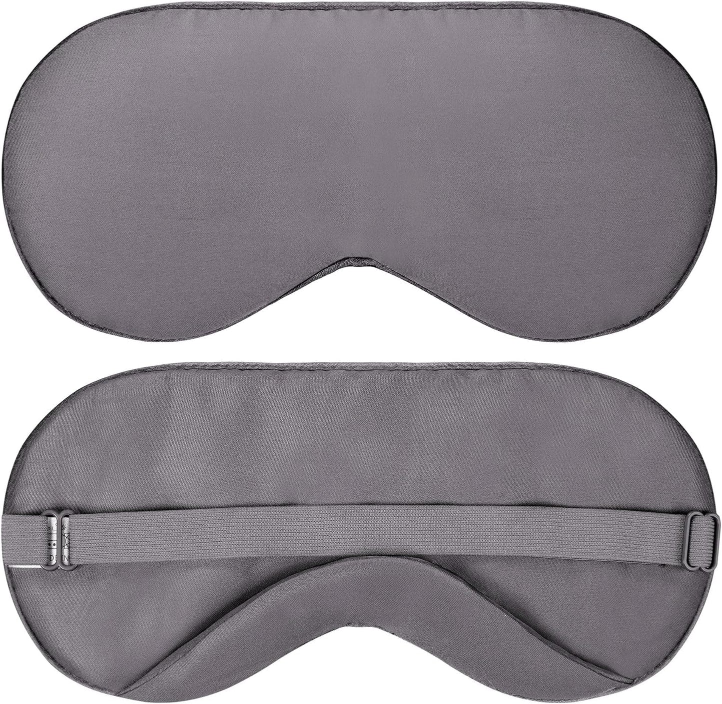 Sleep Mask - Navy Gray, 100% Viscose Derived from Bamboo - Lightweight Eye Mask with Adjustable Strap - Blackout Sleeping Blindfold for Women & Men - Comfortable Light Blocking Eye Cover