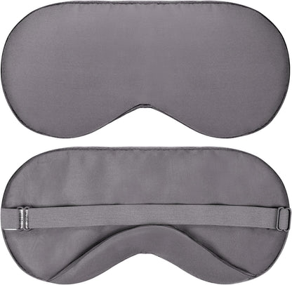 Sleep Mask - Navy Gray, 100% Viscose Derived from Bamboo - Lightweight Eye Mask with Adjustable Strap - Blackout Sleeping Blindfold for Women & Men - Comfortable Light Blocking Eye Cover