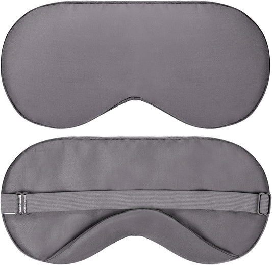 Sleep Mask - Dark Gray, 100% Viscose Derived from Bamboo - Lightweight Eye Mask with Adjustable Strap - Blackout Sleeping Blindfold for Women & Men - Comfortable Light Blocking Eye Cover
