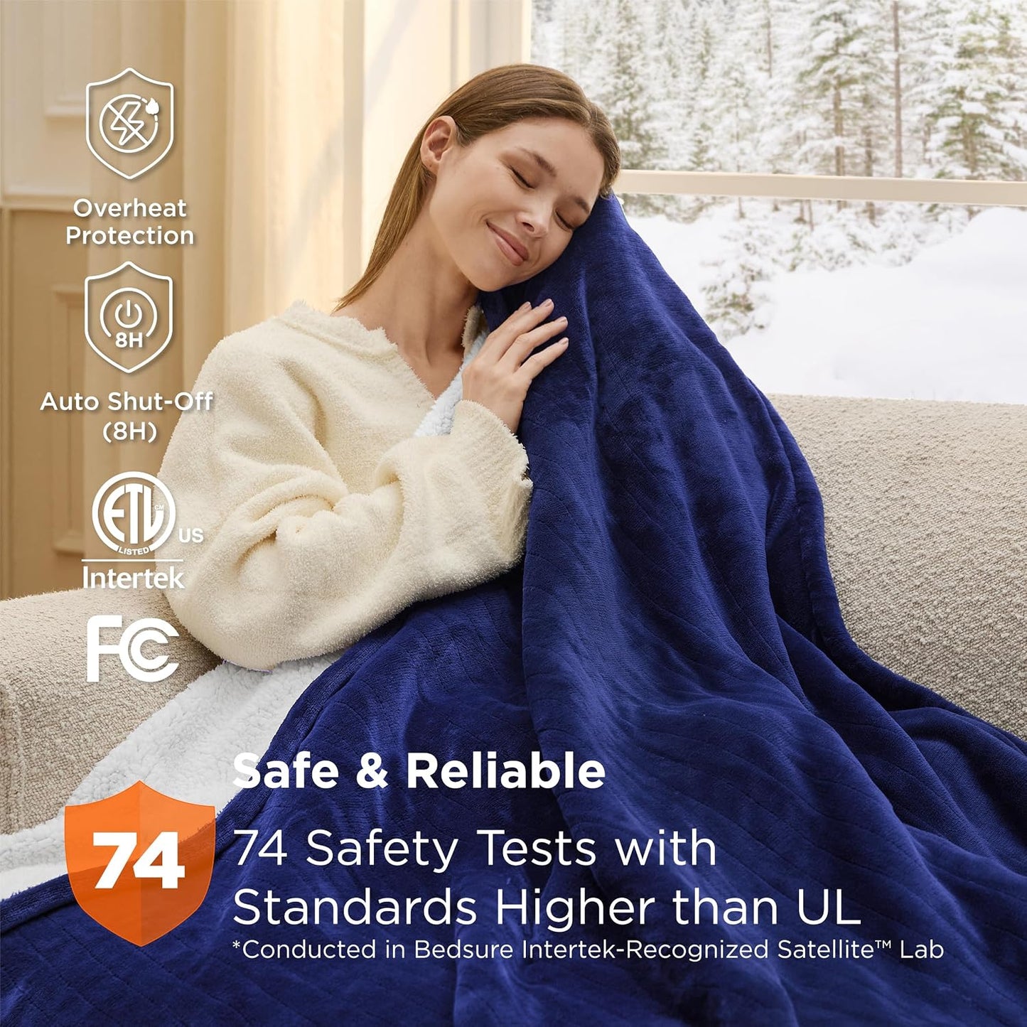 Bedsure Heated Blanket Throw Blanket with Preheat Function - Fast Heating Electric Blanket, Soft Flannel Throw with 6 Time Settings(Up to 10H), 6 Heating Settings, Gifts for Grandma (50"x60", Grey)