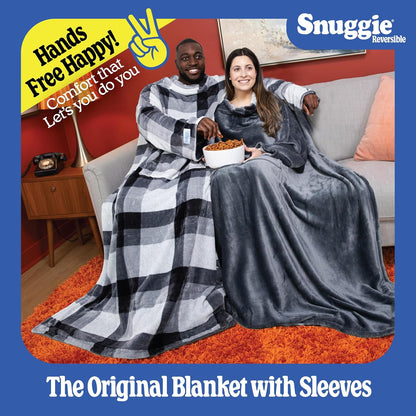 Snuggie The Original Wearable Blanket With Sleeves & Pockets | Cozy Oversized Throw for Adult Men & Women | One Size, 71x54