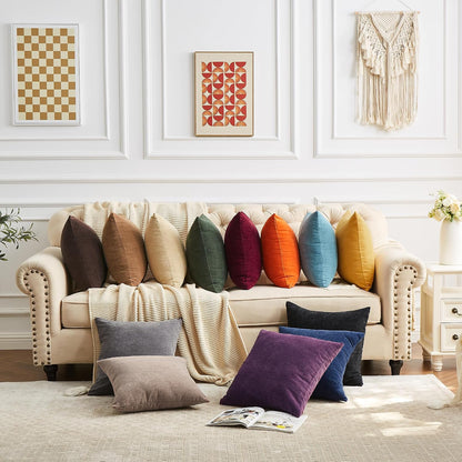 GAWAMAY Lumbar Support Pillow Decorative Rectangle Throw Pillow Covers 12"x20" Inch Set of 2, Soft Chenille Fall Pillowcase for Living Room Bedroom Sofa Couch Cushion Cover Grey 30x50cm (No Insert)