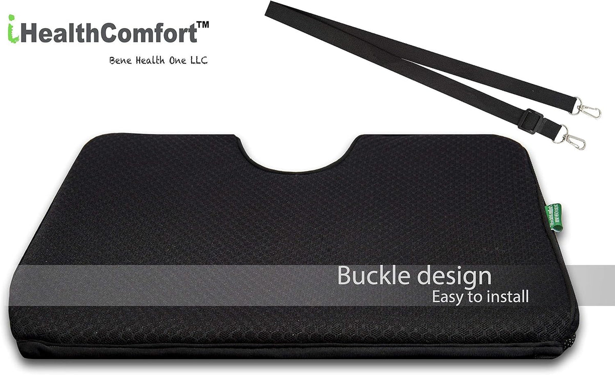 Wedge Seat Cushion Orthopedic Coccyx Tailbone Pain Relief Cushion, Memory Foam Ergonomic Wedge Pillow for Office Chair, Driving, Wheelchair, Gaming Non-Slip Bottom with Portable Handle