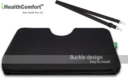 Wedge Seat Cushion Orthopedic Coccyx Tailbone Pain Relief Cushion, Memory Foam Ergonomic Wedge Pillow for Office Chair, Driving, Wheelchair, Gaming Non-Slip Bottom with Portable Handle