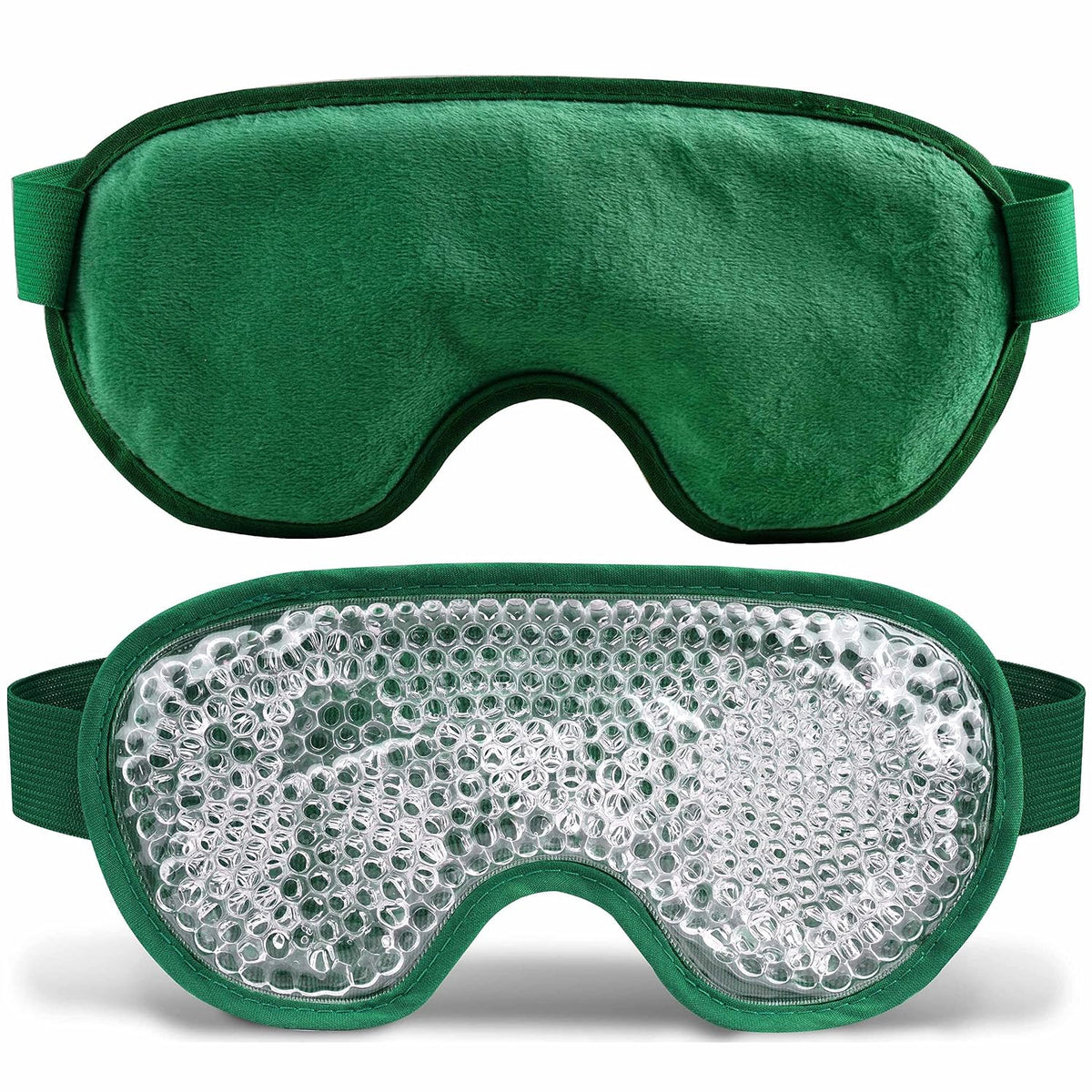 Cooling Eye Mask with Gel Beads, Reusable Cold Eye Mask for Puffy Eyes, Dark Circles, Sleep, Relaxation, Soft Cooling Eye Pads for Men Women（Purple）