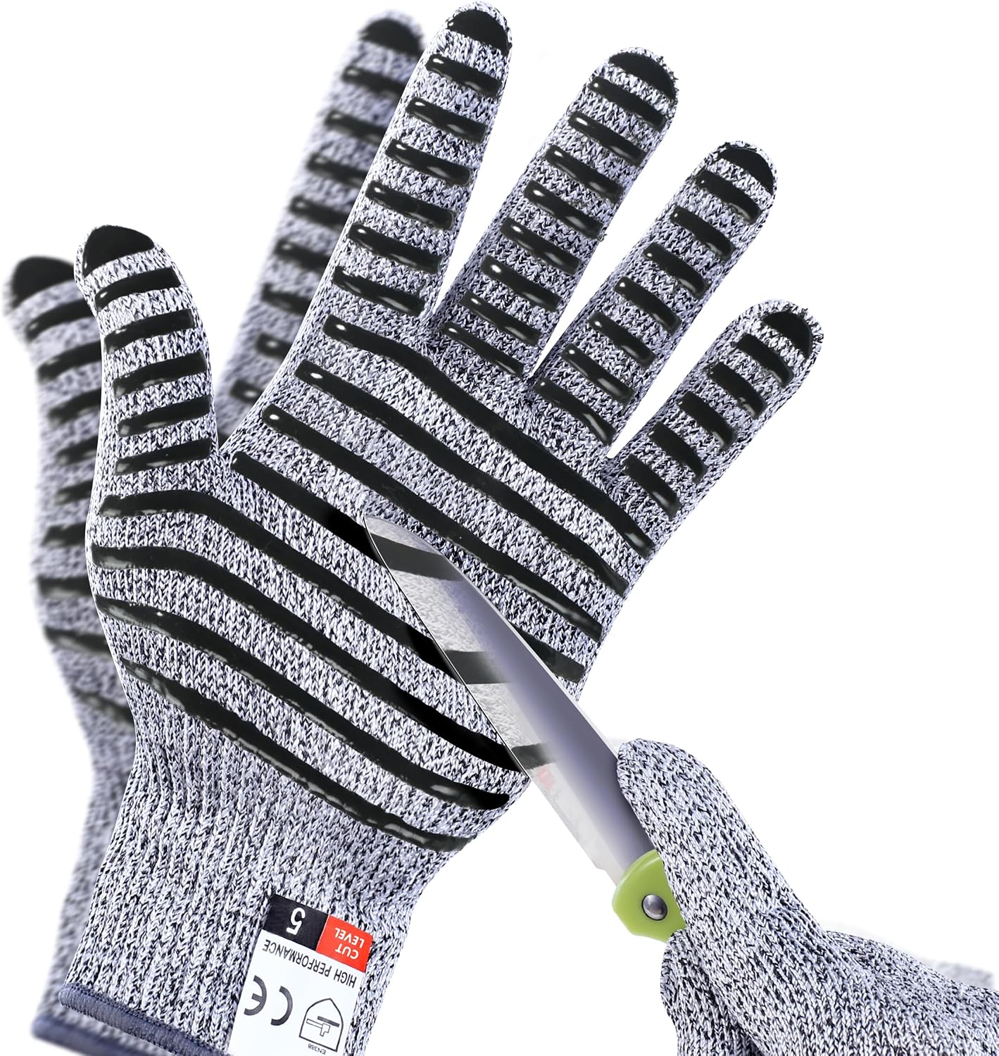 2PCS Cut Resistant Gloves, Cutting Gloves Level 5 Protection for Kitchen