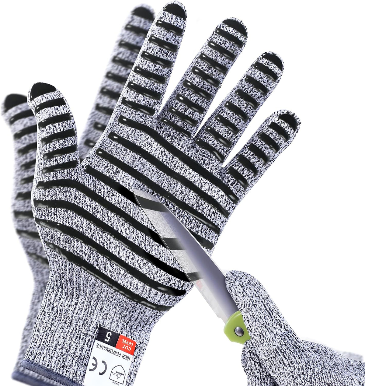 2PCS Cut Resistant Gloves, Cutting Gloves Level 5 Protection for Kitchen