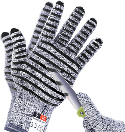 2PCS Cut Resistant Gloves, Cutting Gloves Level 5 Protection for Kitchen