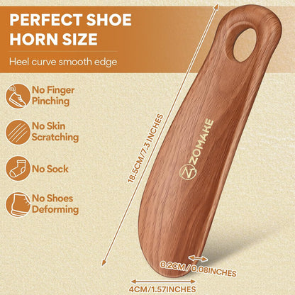 ZOMAKE Plastic Shoe Horn for Kids Men Women,Travel Small ShoeHorn Size,Portable Shoe Spoon Boot Horn Helper 7.3"