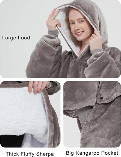 KFUBUO Wearable Heated Blanket Cordless Oversized Hoodie Sweatshirt