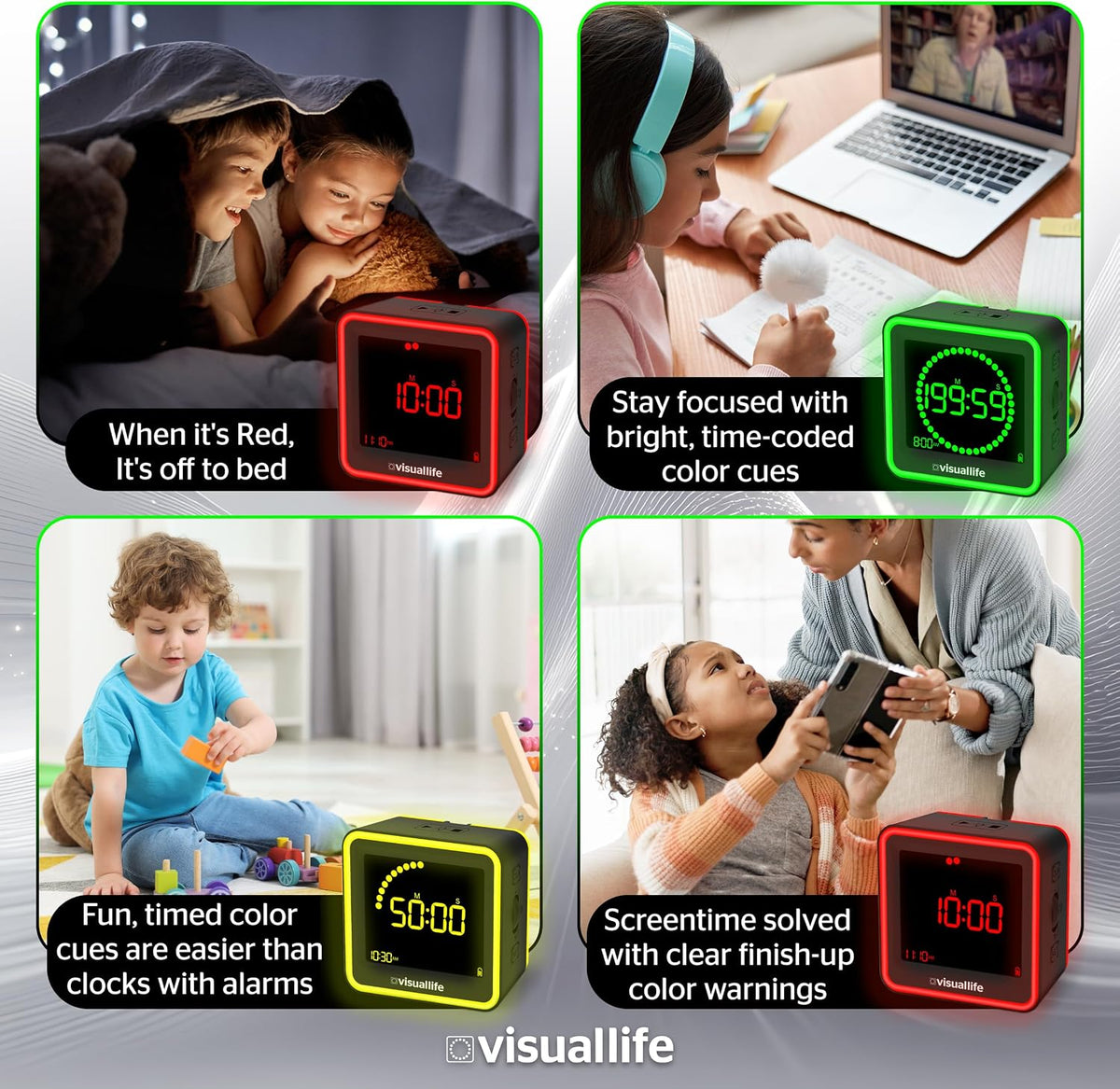 Visual Life Timer for Kids, Adults, ADHD, Autism & Dyslexia - New Timed Color Cues Anchor Focus, Track Progress & Guide Transitions - for Home, Teacher Classrooms, Homeschool, Business & Groups