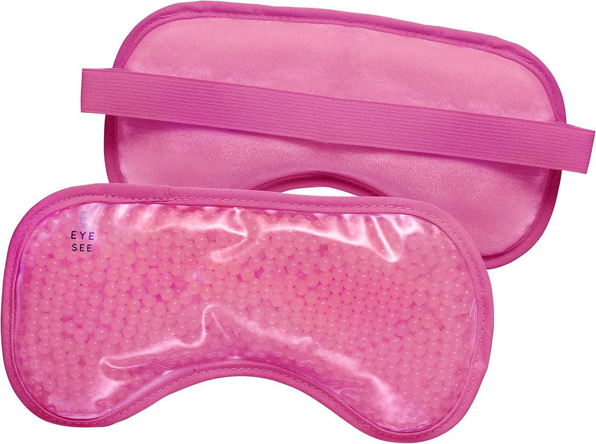 Eye See Plush Gel Eye Mask for Puffy Eyes, Blue - Cold Eye mask to Treat Dark Circles, Sinuses, Dry Eyes, and for Allergy Relief - Microwave Safe for Heat Therapy