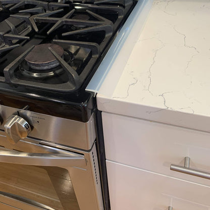 Gap Stopper® Pro - 21" Gray, Professional Grade, FDA Heavy 8.6 oz Silicone, Set of 2, Covers Gap between Stove & Countertops