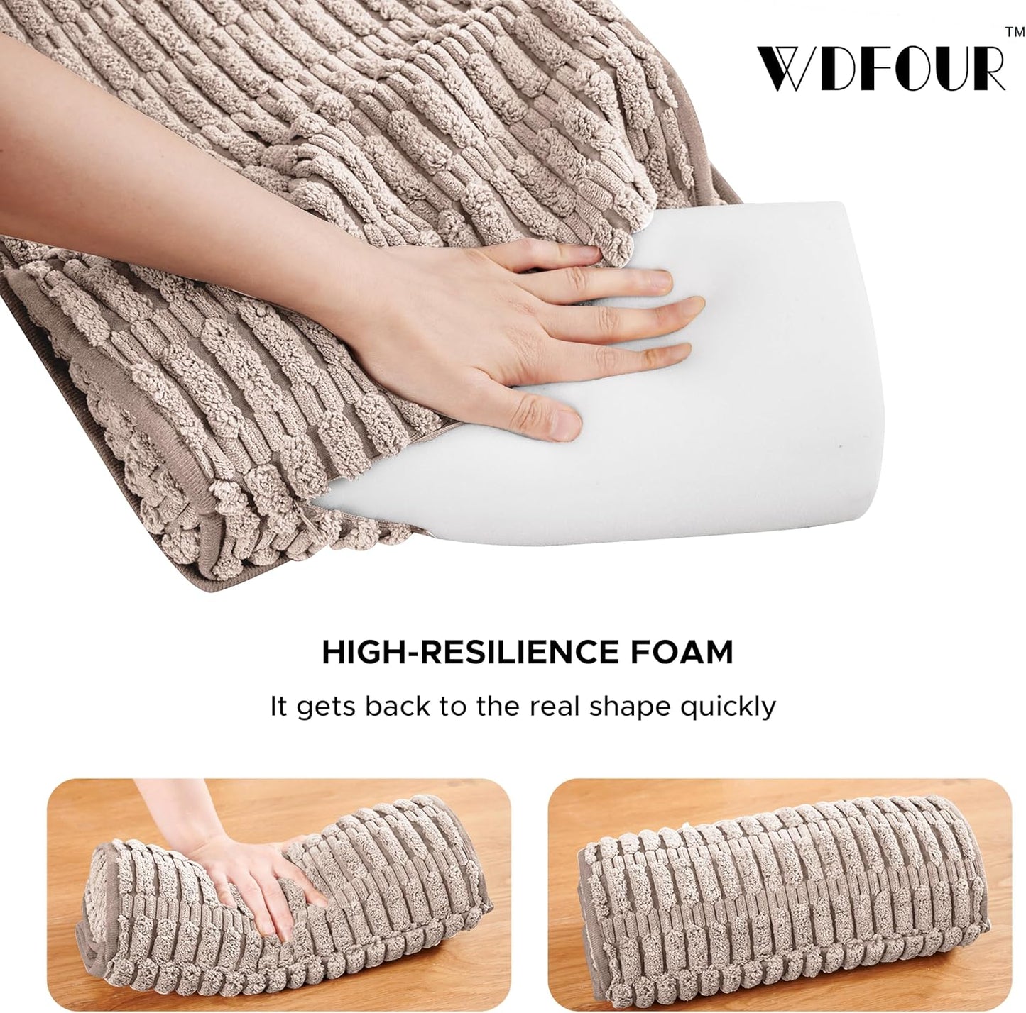 WdFour Headrest Memory Pillow, Support Cushions for Neck, Back or Foot for Sofas, Recliners, Office Chairs, Massage Chairs for Neck Pain Relief and Cervical Support(Khaki, 13" Wx2.7 D).