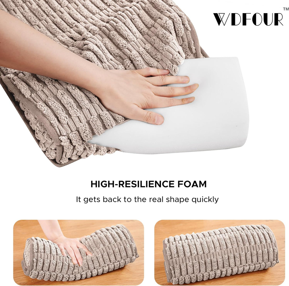 WdFour Headrest Memory Pillow, Support Cushions for Neck, Back or Foot for Sofas, Recliners, Office Chairs, Massage Chairs for Neck Pain Relief and Cervical Support(Khaki, 13" Wx2.7 D).