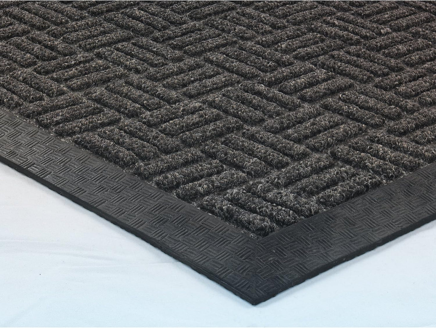 Ottomanson Waterproof Boot Tray Rubber Shoe Mat with Raised Edges, Heavy Duty Non Slip All Weather Entryway Mat for Shoes and Pets, Indoor Outdoor Use, 18" x 28"
