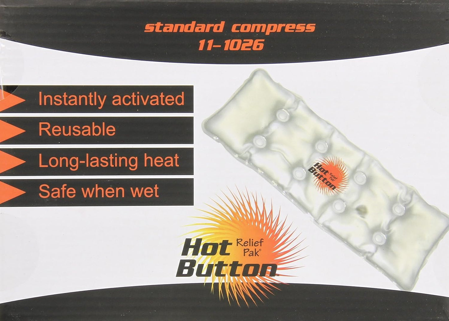 Relief Pak Hot Button Instant Reusable Hot Compress, Neck
