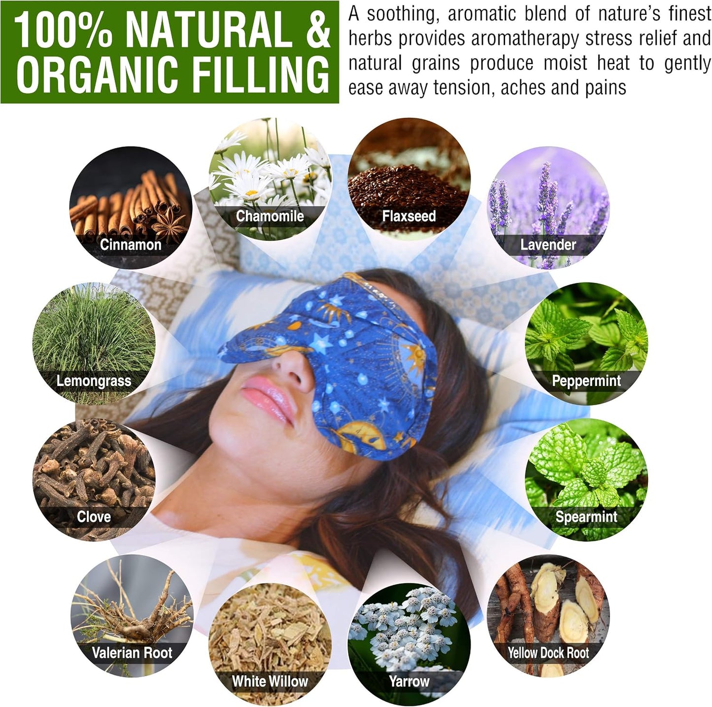 Nature's Approach Aromatherapy Neck Wrap, Red | 12-herb rice & flaxseed neck wrap, microwave or freezer safe, drapes over neck and shoulders