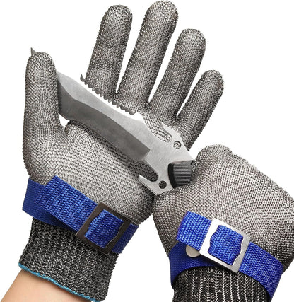 Schwer SlicePro ANSI A9 Cut Resistant Glove PR1706, Stainless Steel Mesh Metal Glove, Food Grade for Kitchen Cooking, Butcher Meat Cutting, Oyster Shucking, Mandoline, Fishing, (M, 1 PCS)