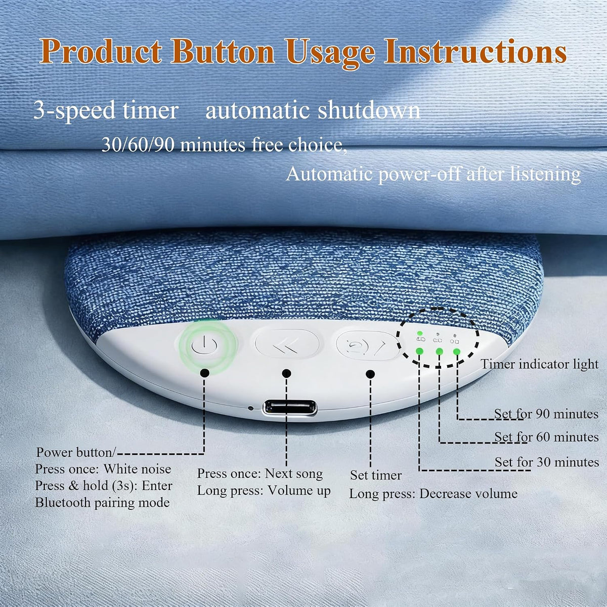 X3Pro Under Pillow Speakers for Sleeping, Bluetooth Pillow Speaker