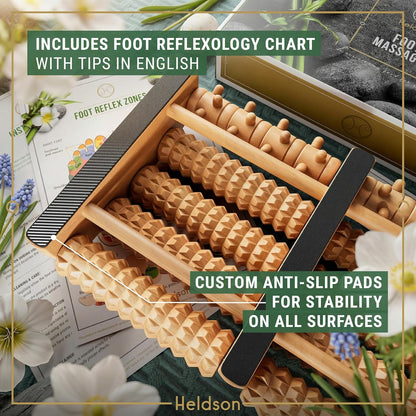 Wooden Foot Massager Roller – Foot Roller for Plantar Fasciitis | Foot Roller for Plantar Fasciitis