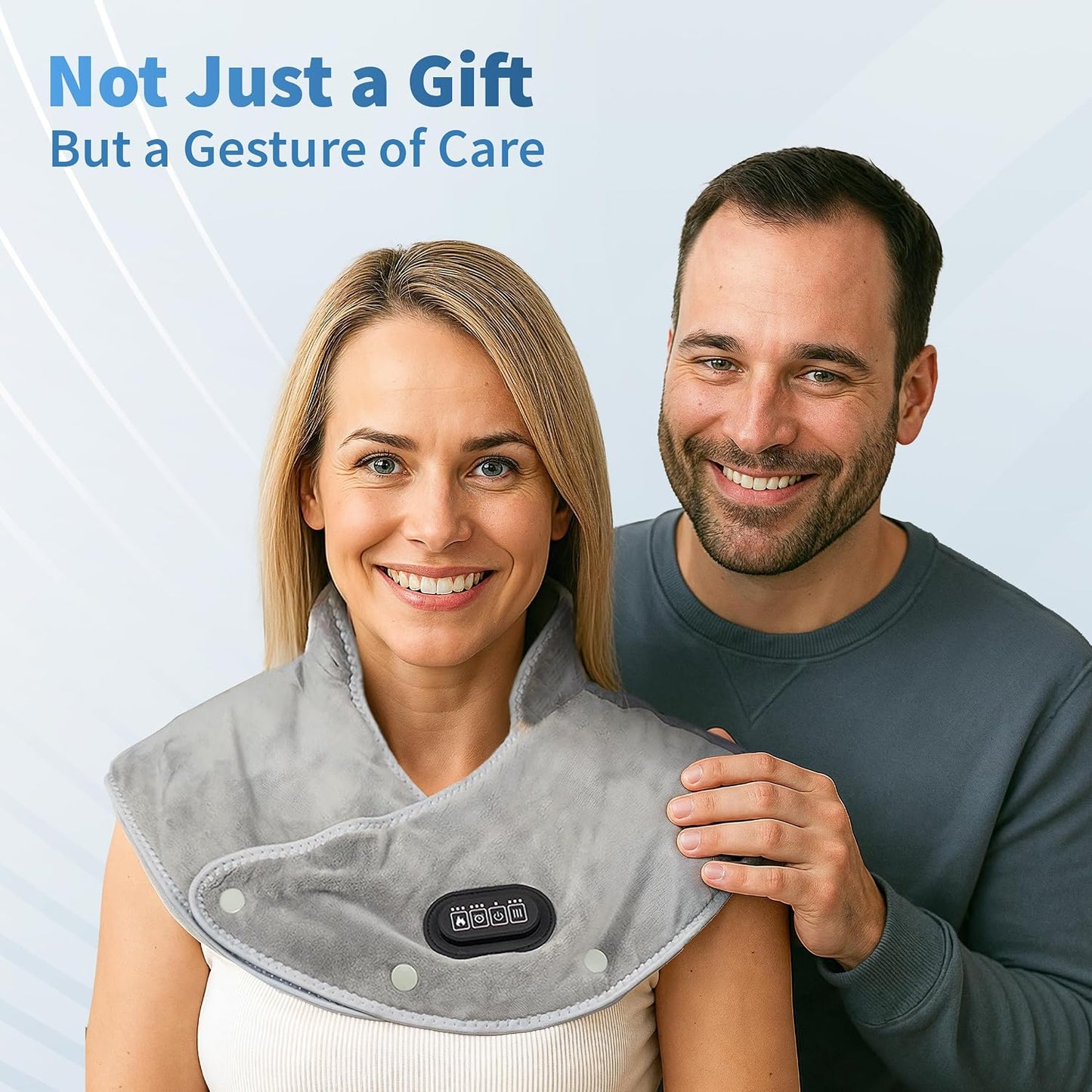 Callixe TheraWrap | Cordless Heating Pad for Neck, Shoulders, and Upper Back | Cervical Electric Massager with Instant Heat and Vibration for Pain Relief & Deep Relaxation | Ideal Gift for Mom & Dad