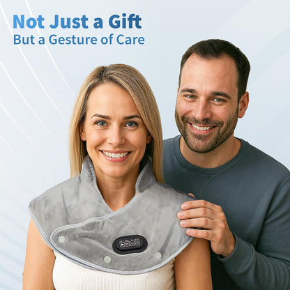 Callixe TheraWrap | Cordless Heating Pad for Neck, Shoulders, and Upper Back | Cervical Electric Massager with Instant Heat and Vibration for Pain Relief & Deep Relaxation | Ideal Gift for Mom & Dad